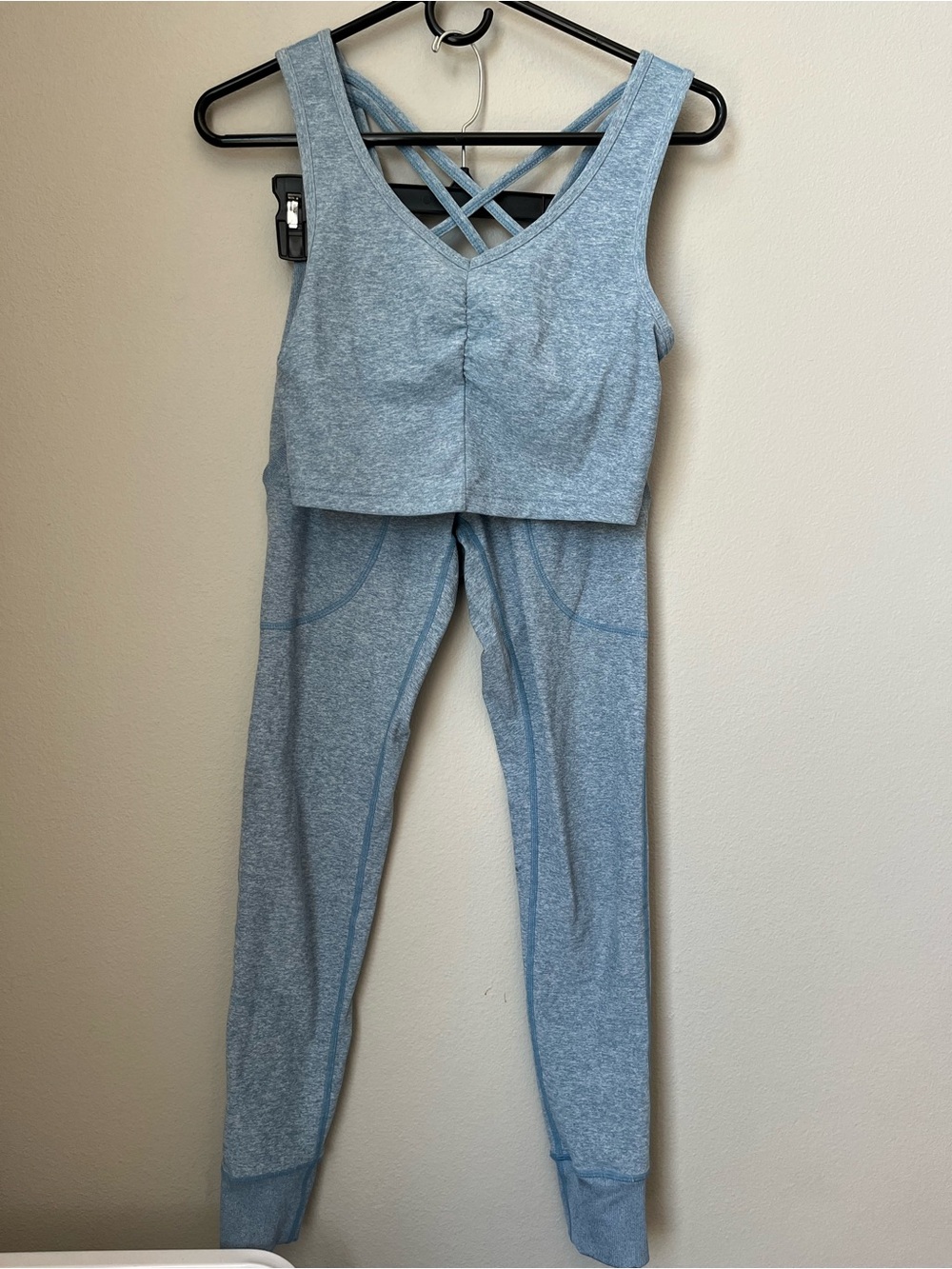 Zella Light Blue Sports Bra and Yoga Pants Set